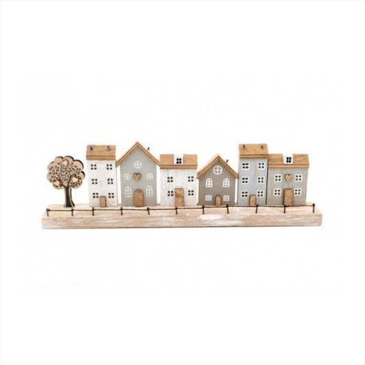 Wooden House & Tree Plaque - Peppy & Sage