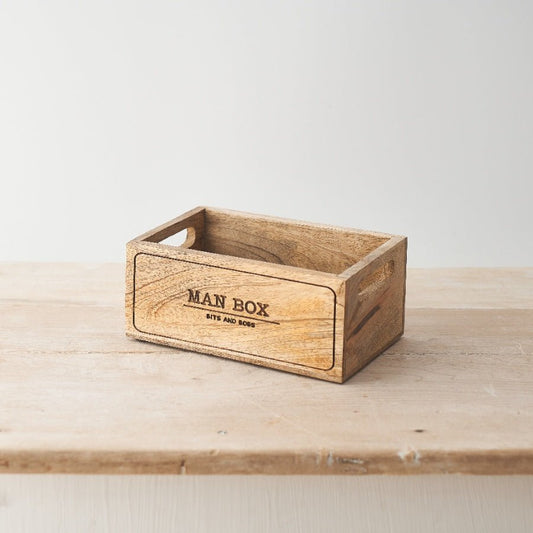 Wooden Man Box Rustic Crate - Peppy & Sage