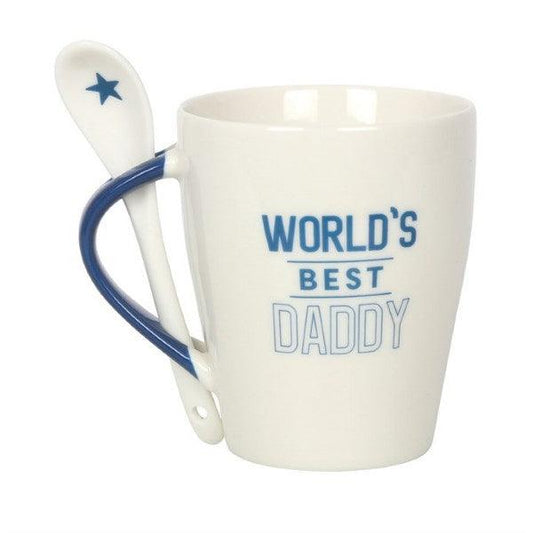 World's Best Daddy Ceramic Mug and Spoon Set - Peppy & Sage