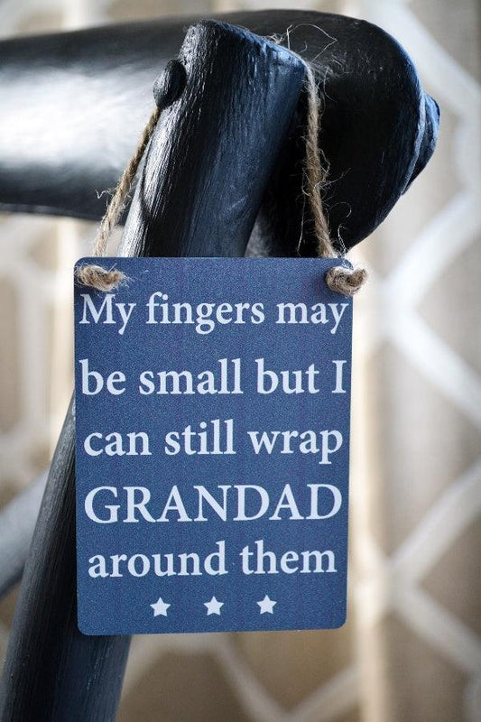 Wrap Grandad Around My Fingers Mini Metal Sign - Peppy & Sage